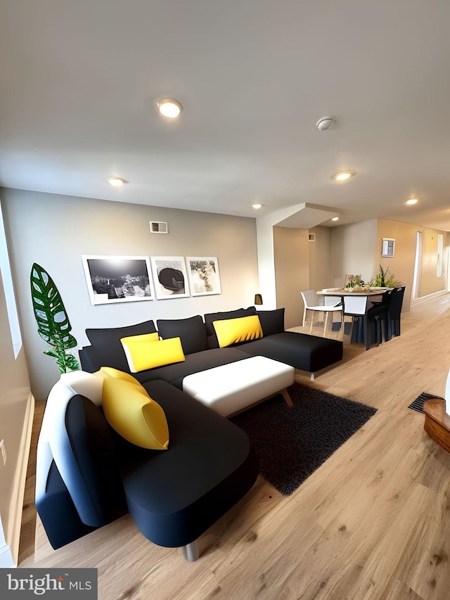 playroom with light wood-type flooring