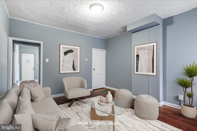 living room featuring hardwood / wood-style flooring