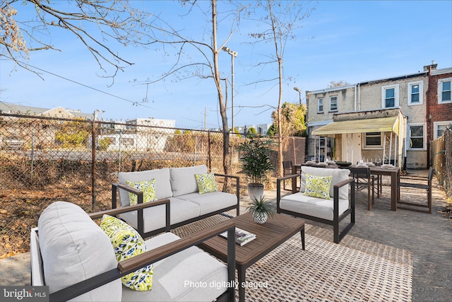 view of patio / terrace featuring an outdoor hangout area