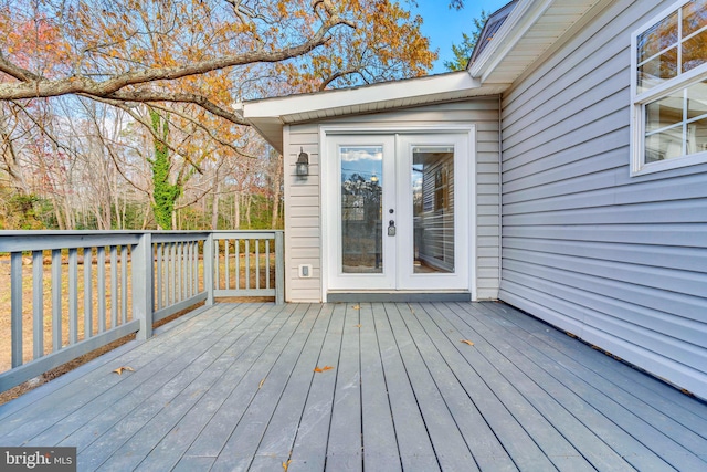 deck featuring french doors