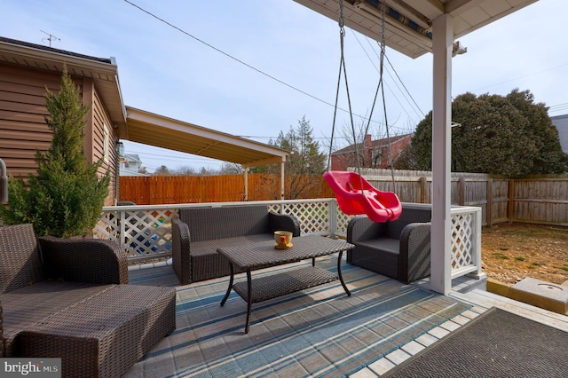 view of patio with an outdoor hangout area