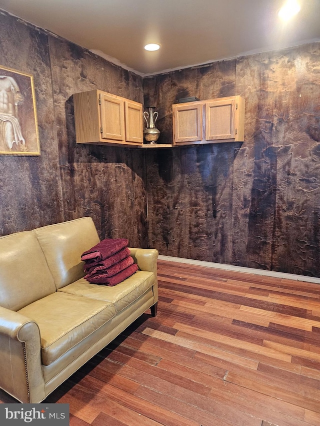 living area featuring wood-type flooring