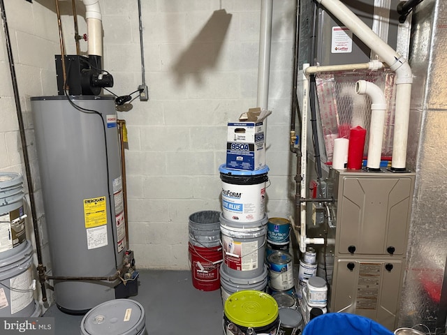 utilities featuring heating unit and water heater