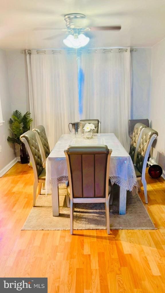 dining room with hardwood / wood-style floors