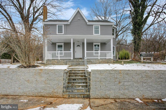 view of front of property with a porch