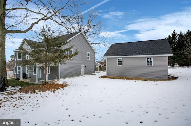 view of snowy exterior