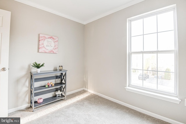 interior space with ornamental molding