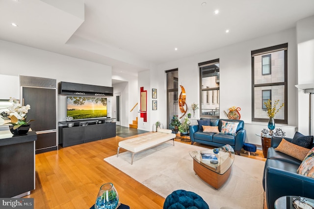 living room featuring hardwood / wood-style floors