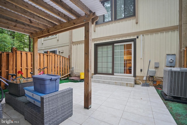 view of patio / terrace featuring central air condition unit