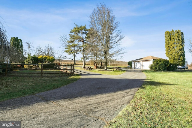 view of road with a rural view