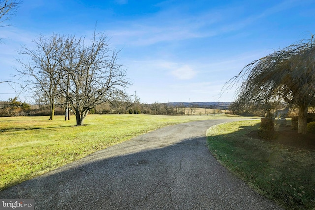 view of street with a rural view