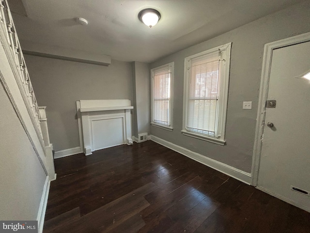 entrance foyer with dark wood-type flooring