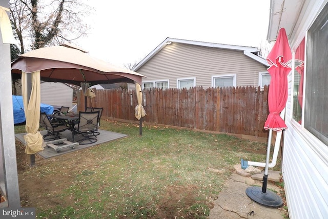 view of yard featuring a gazebo