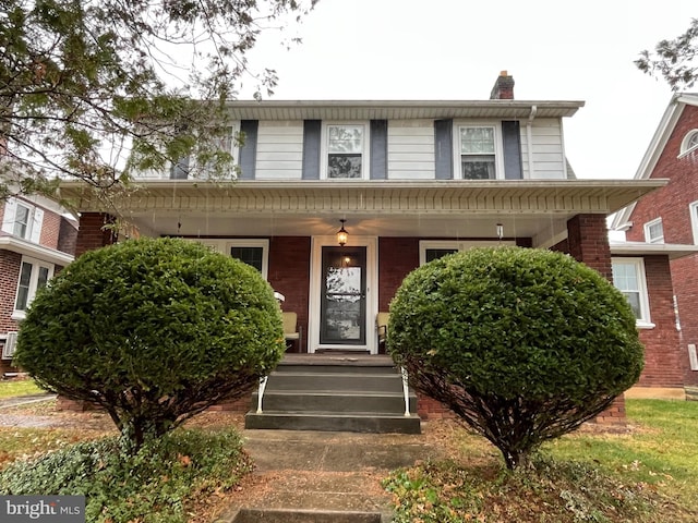 view of front of home with a porch