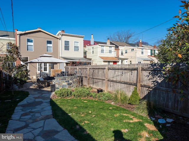 view of yard with a gazebo