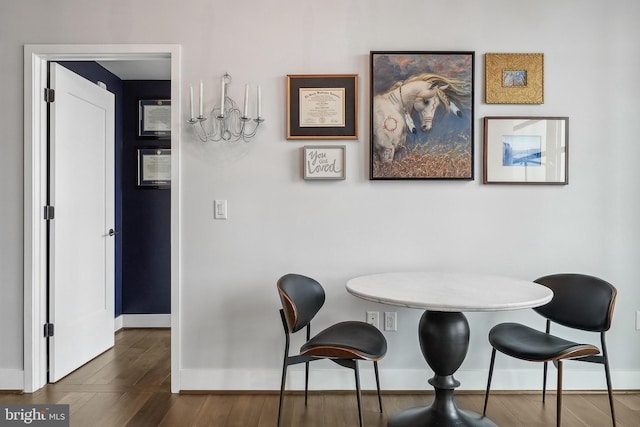 view of dining room