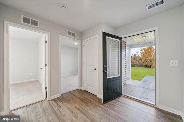 entryway with light wood-type flooring