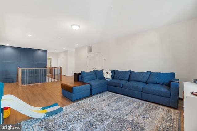 living room featuring hardwood / wood-style floors