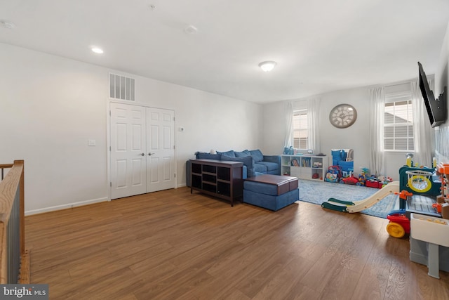 interior space with hardwood / wood-style floors