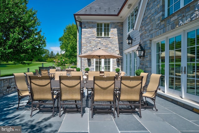 view of patio with french doors