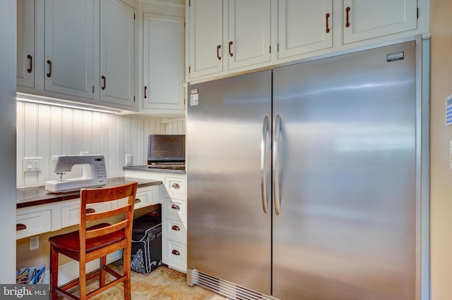 kitchen with stainless steel refrigerator