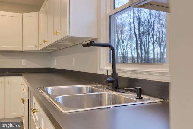 kitchen featuring white cabinets and sink