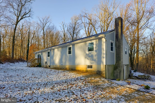 view of snowy exterior