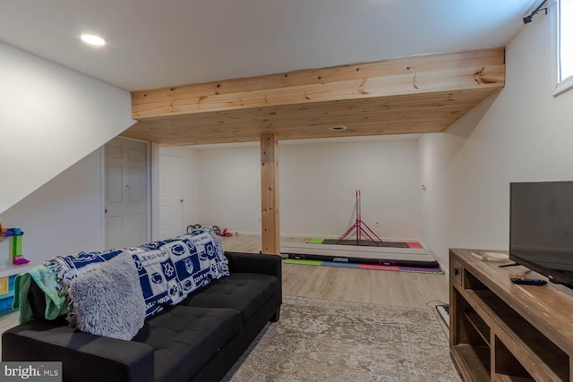 living room featuring hardwood / wood-style flooring