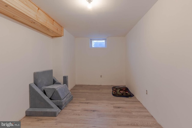 sitting room featuring hardwood / wood-style flooring