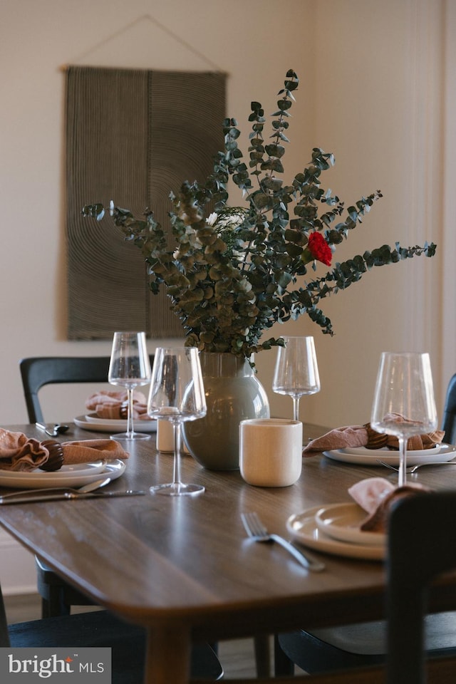 view of dining space