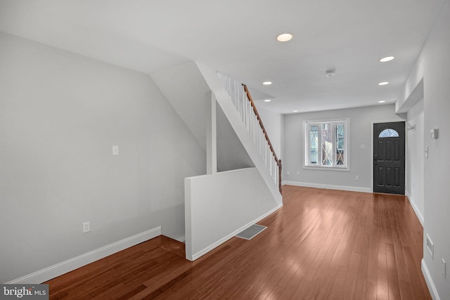 entryway featuring hardwood / wood-style flooring