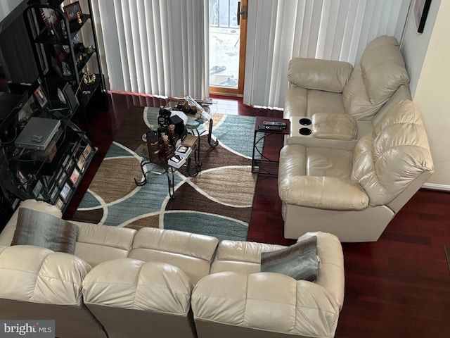 living room featuring wood-type flooring