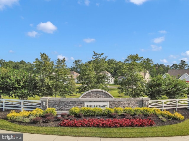 view of community sign