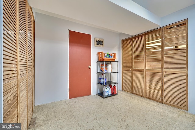 unfurnished bedroom featuring a closet