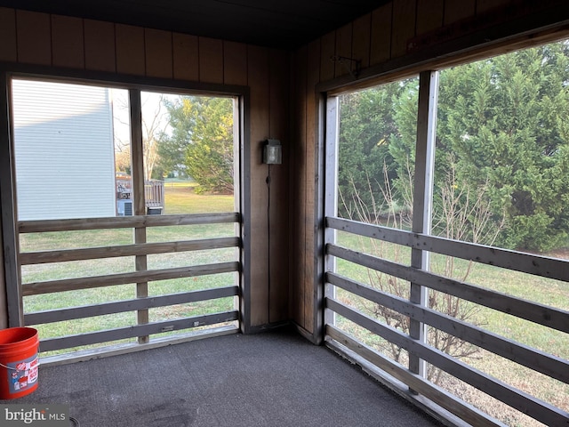 view of unfurnished sunroom