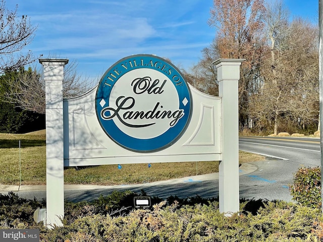 view of community sign