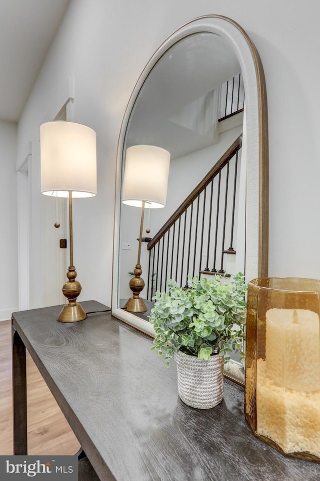 interior space with hardwood / wood-style flooring