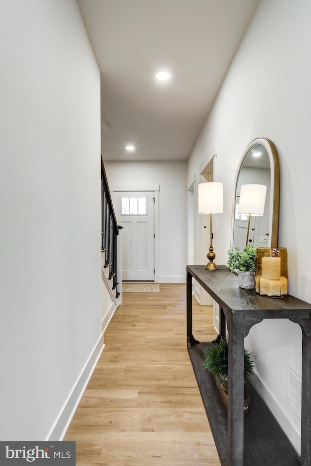 entryway featuring light hardwood / wood-style flooring