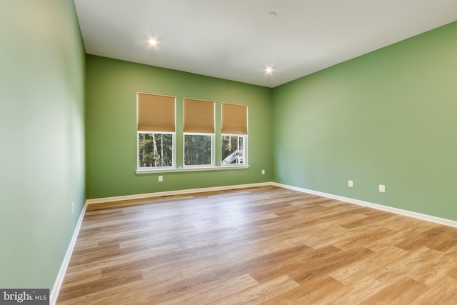 empty room featuring light wood-type flooring