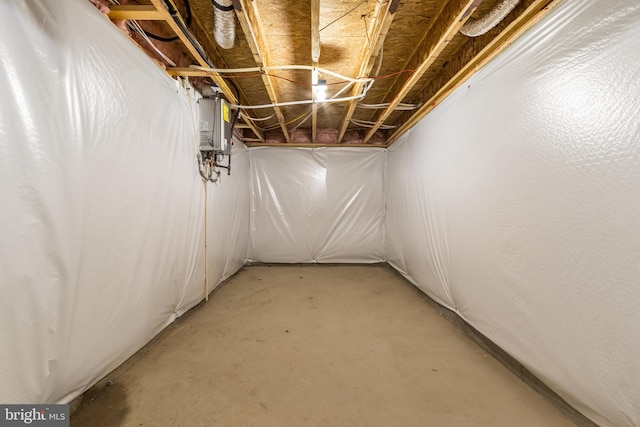 basement featuring water heater