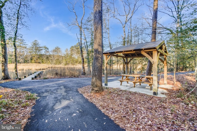 view of community with a gazebo