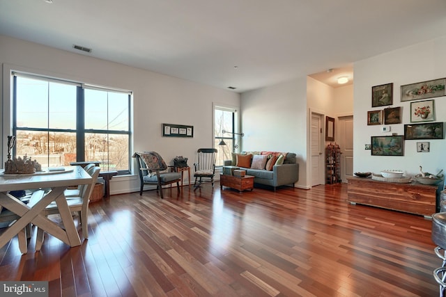 living room featuring hardwood / wood-style floors