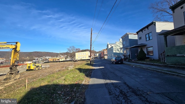 view of street with a mountain view