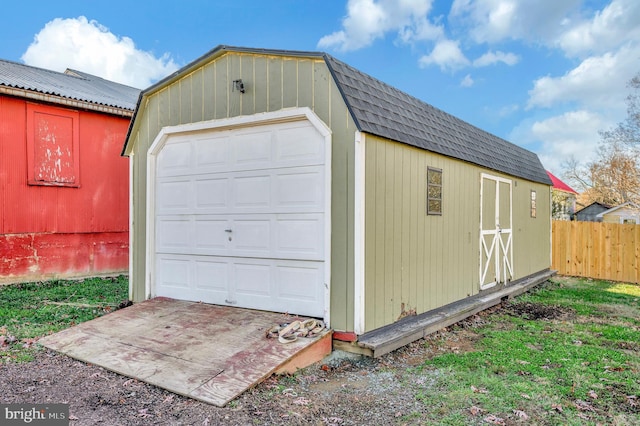 view of garage