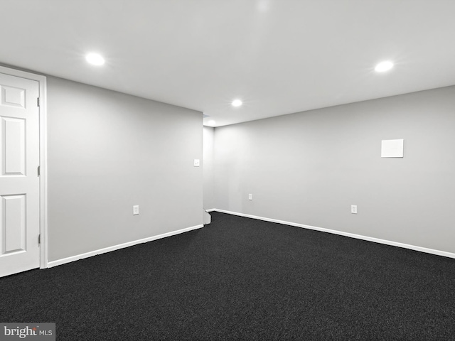 basement with carpet floors