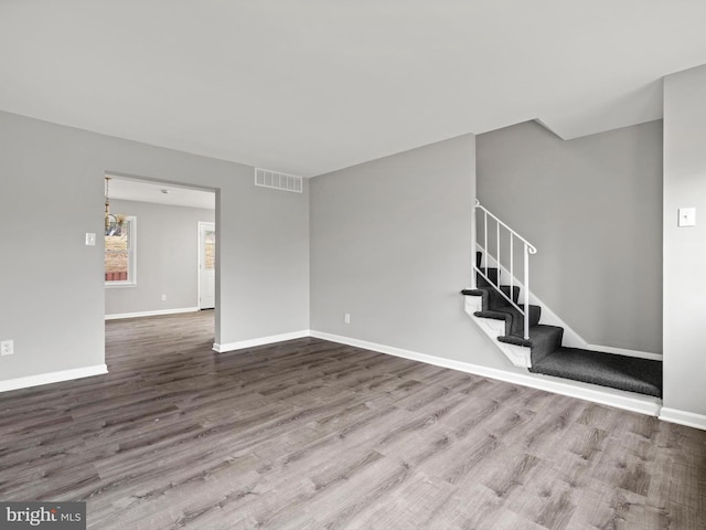 interior space with hardwood / wood-style floors