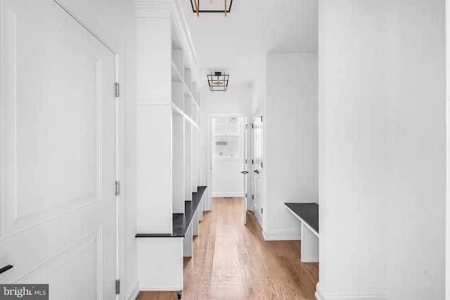 hall featuring light hardwood / wood-style floors