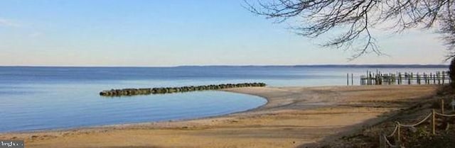 view of water feature featuring a view of the beach