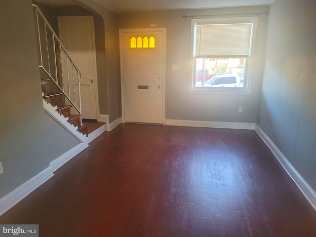 foyer featuring dark hardwood / wood-style floors