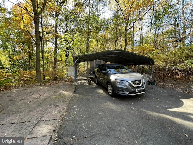 view of car parking featuring a carport